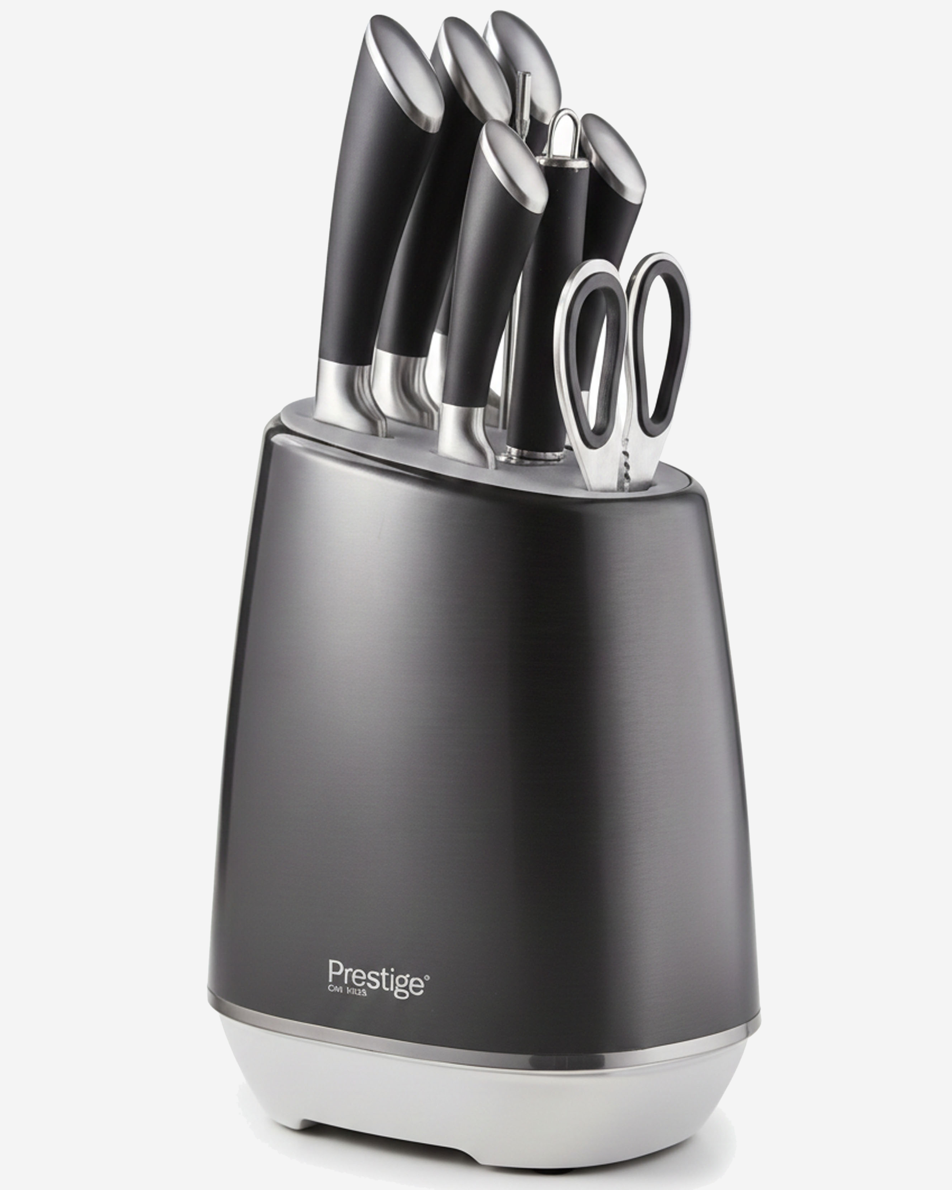 Prestige Knife Block Set 15Pc Stainless Steel with Sharpener