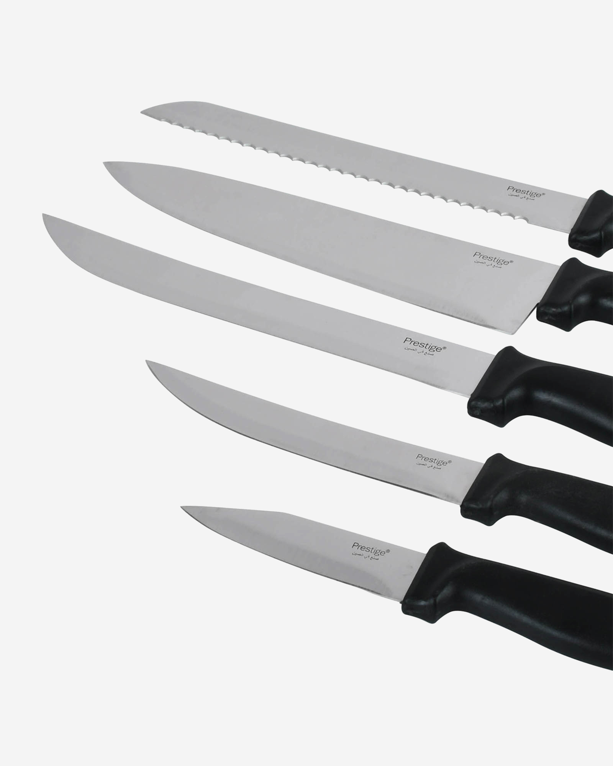 Prestige Knife Block Set 7Pc Stainless Steel with Scissors