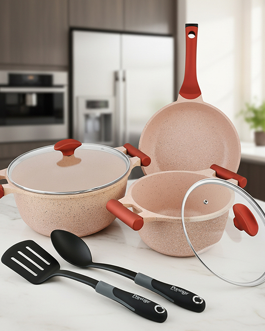 طقم جرانيت برستيج 7 قطع وردي