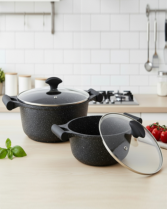 طقم جرانيت برستيج 7 قطع وردي