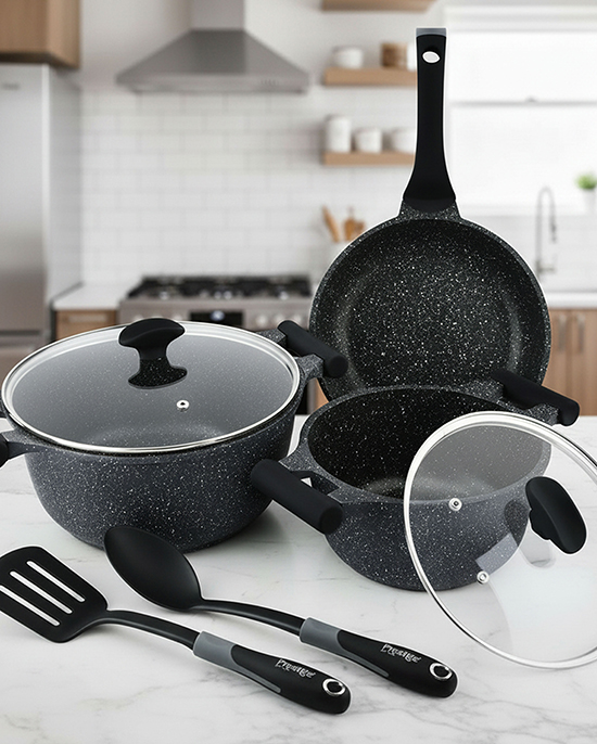 طقم جرانيت برستيج أسود 7 قطع