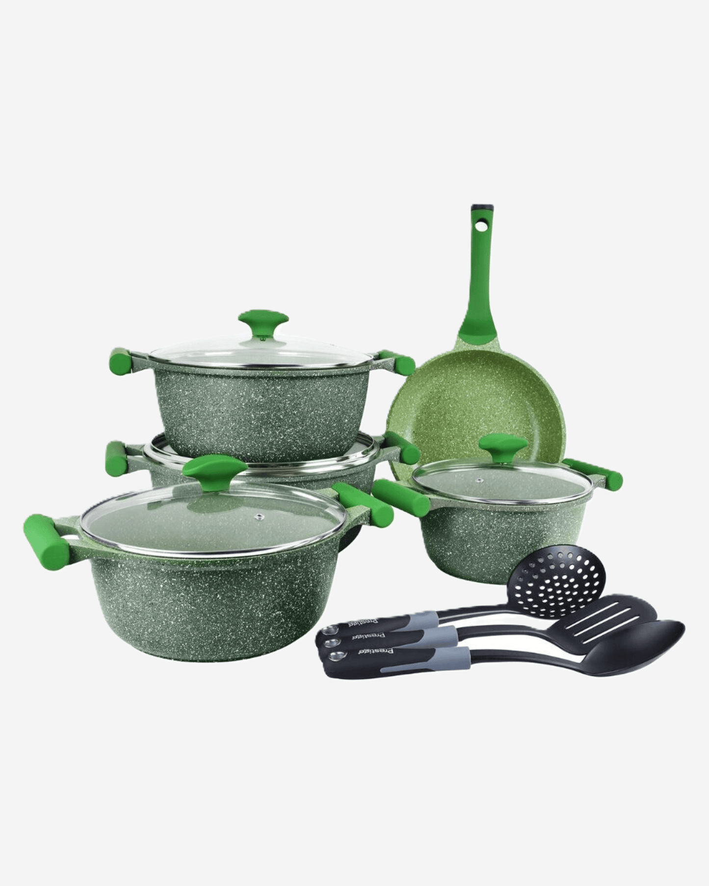 طقم جرانيت بريستيج أخضر مكون من 12 قطعة