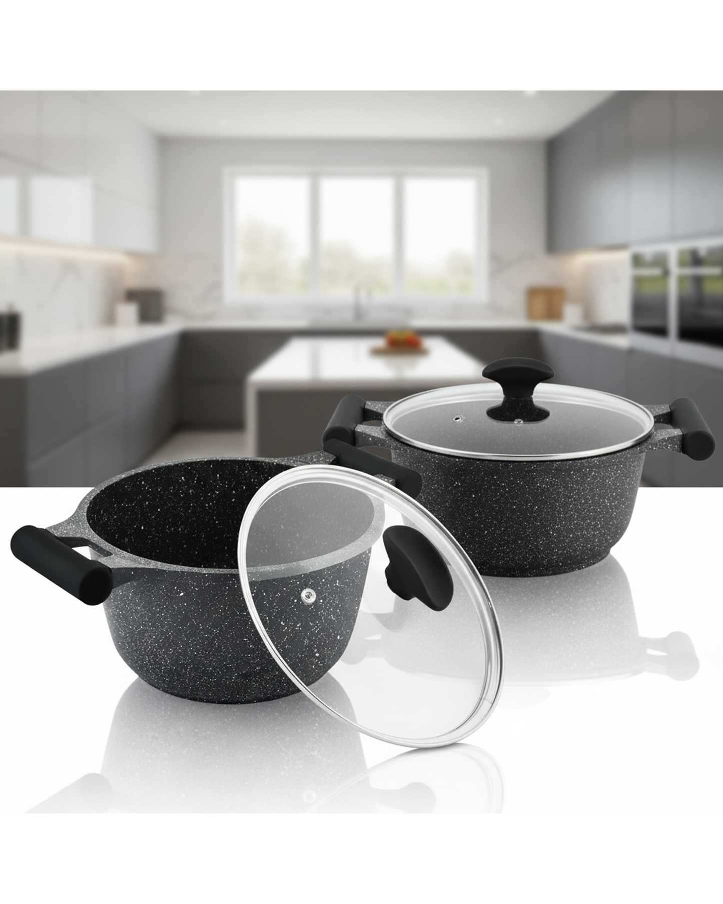 طقم جرانيت بريستيج أخضر مكون من 12 قطعة