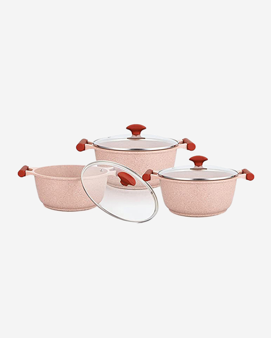 طقم جرانيت برستيج 6 قطع وردي