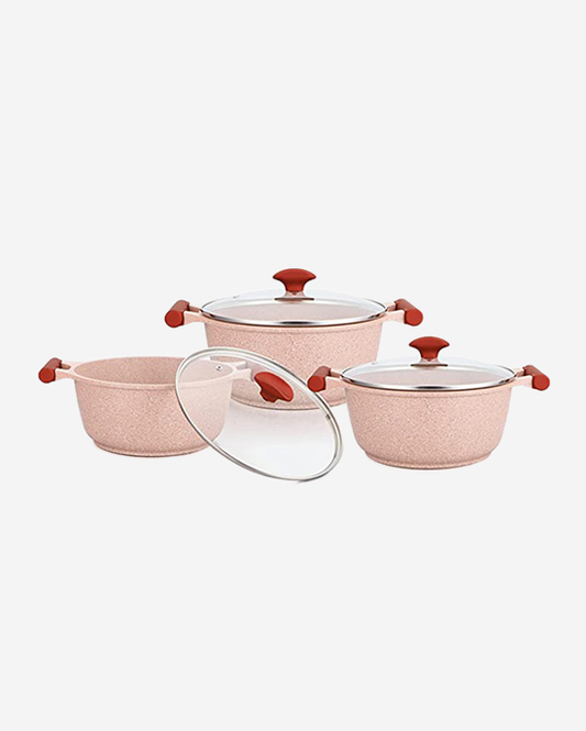 طقم جرانيت برستيج 6 قطع وردي