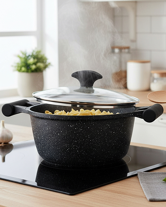 طقم جرانيت بريستيج أسود مكون من 6 قطع