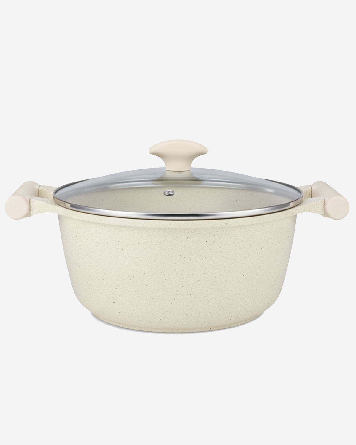 Prestige Essentials Cookware Set 7Pc Granite Off-White Non-Stick Induction Compatible