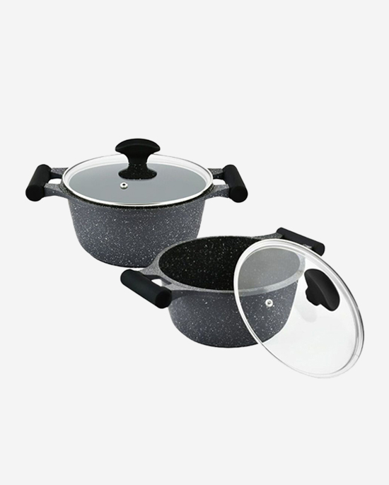 طقم جرانيت بريستيج أسود مكون من 11 قطعة