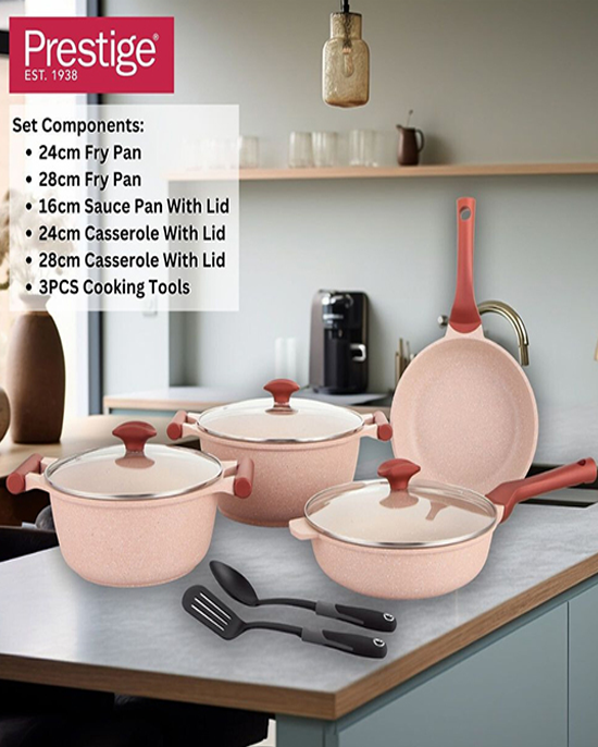 طقم جرانيت بريستيج 11 قطعة أخضر