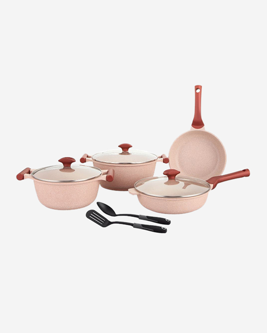 طقم جرانيت برستيج 9 قطع وردي