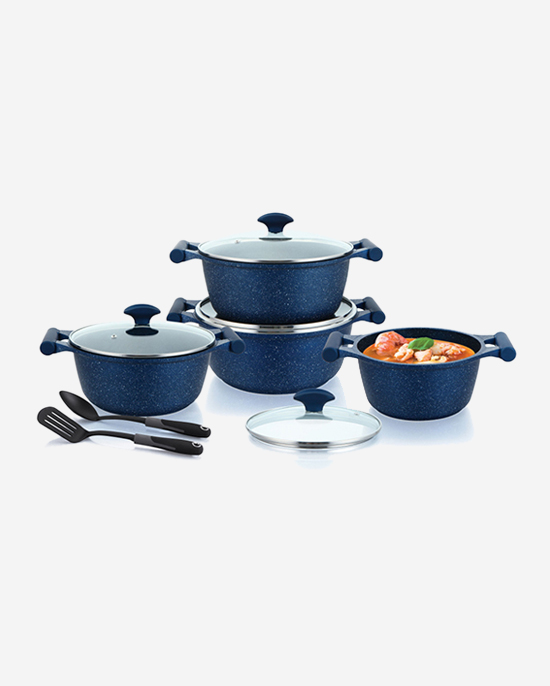 طقم جرانيت بريستيج 10 قطع أزرق