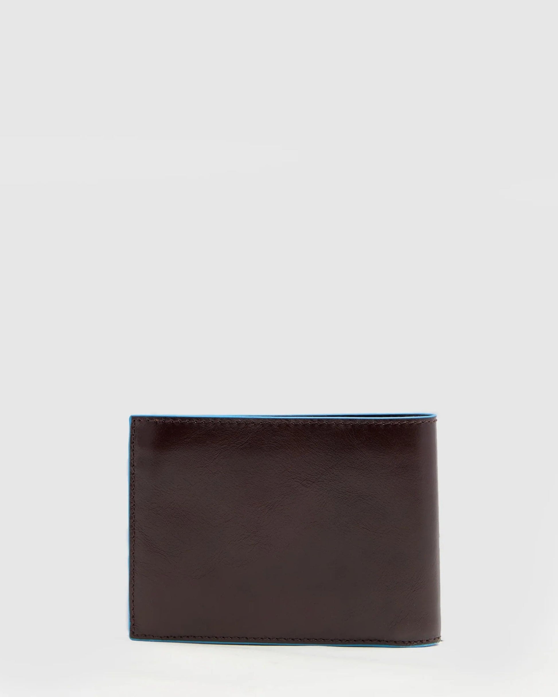 BLUE SQUARE MEN¿S LEATHER WALLET WITH FLIP UP ID WINDOW COIN POCKET CREDIT CARD SLOTS AND RFID PROTECTION MAHOGANY
