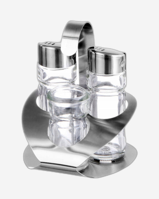 طقم أوعية زجاجية بنكهة الليمون والصودا من كويزين آرت مع حامل، 3 قطع، شفاف