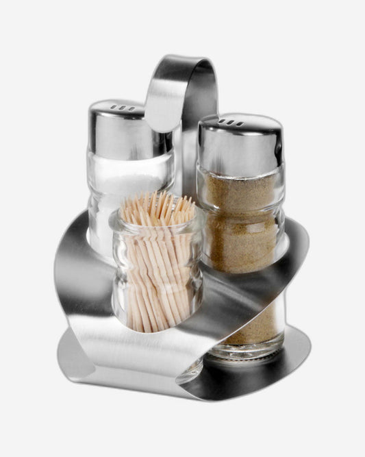 طقم أوعية زجاجية بنكهة الليمون والصودا من كويزين آرت مع حامل، 3 قطع، شفاف