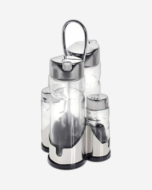 طقم توابل زجاجي شفاف من كوزين آرت بنكهة الليمون والصودا، 5 قطع