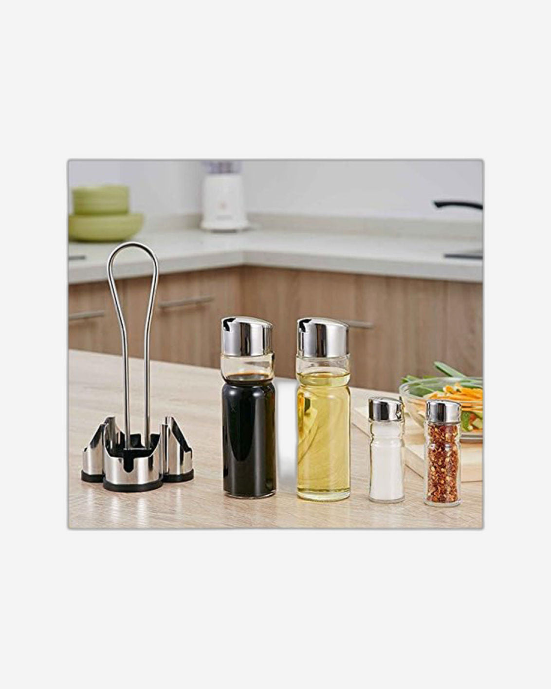 طقم توابل زجاجي شفاف من كوزين آرت بنكهة الليمون والصودا، 5 قطع