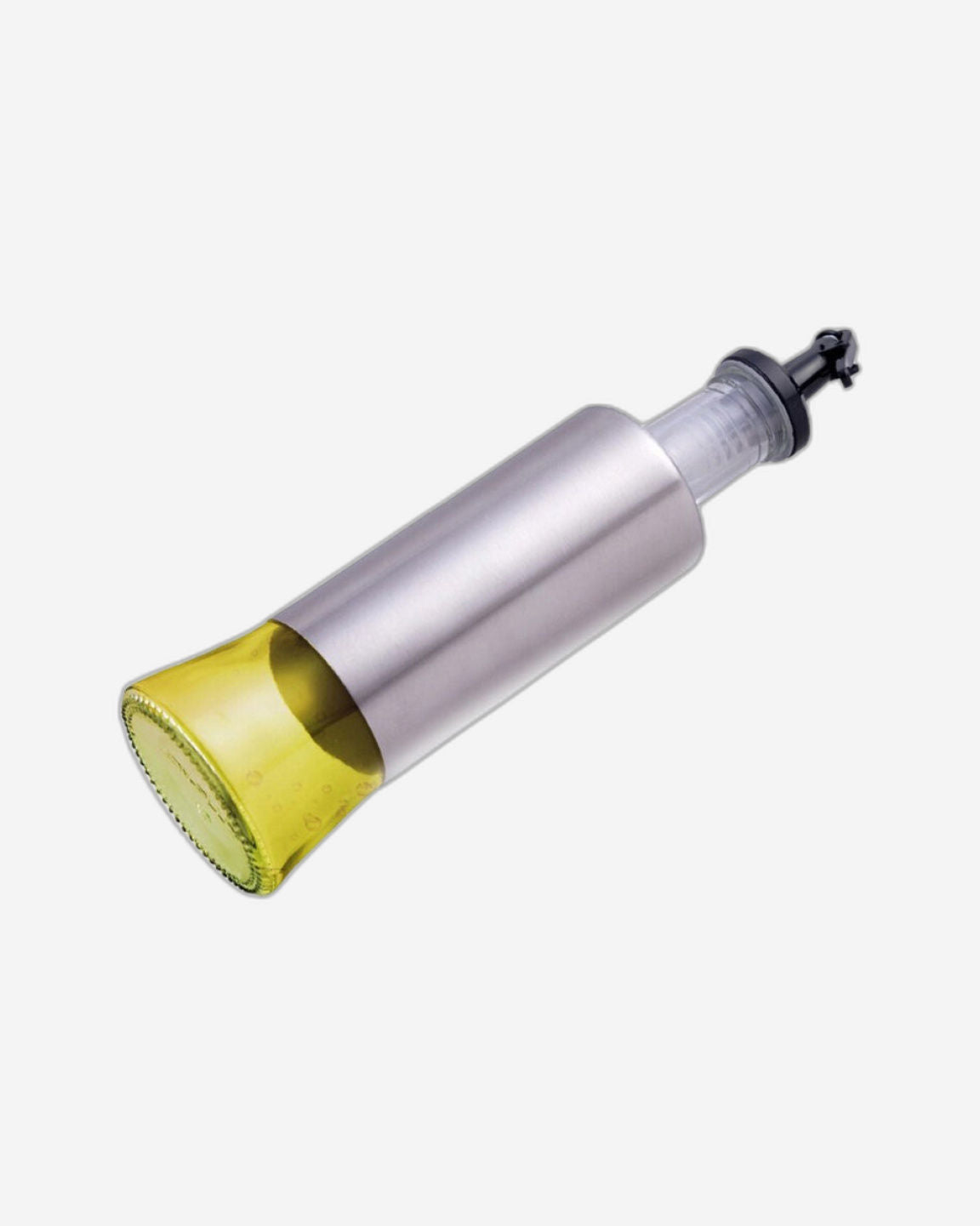 زجاجة زيت زجاجية بنكهة الليمون والصودا من كويزين آرت، 300 مل، فضية وشفافة