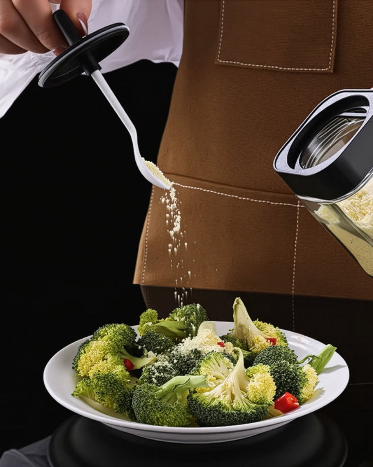 وعاء توابل زجاجي شفاف بنكهة الليمون والصودا من كويزين آرت مع ملعقة، سعة 400 مل