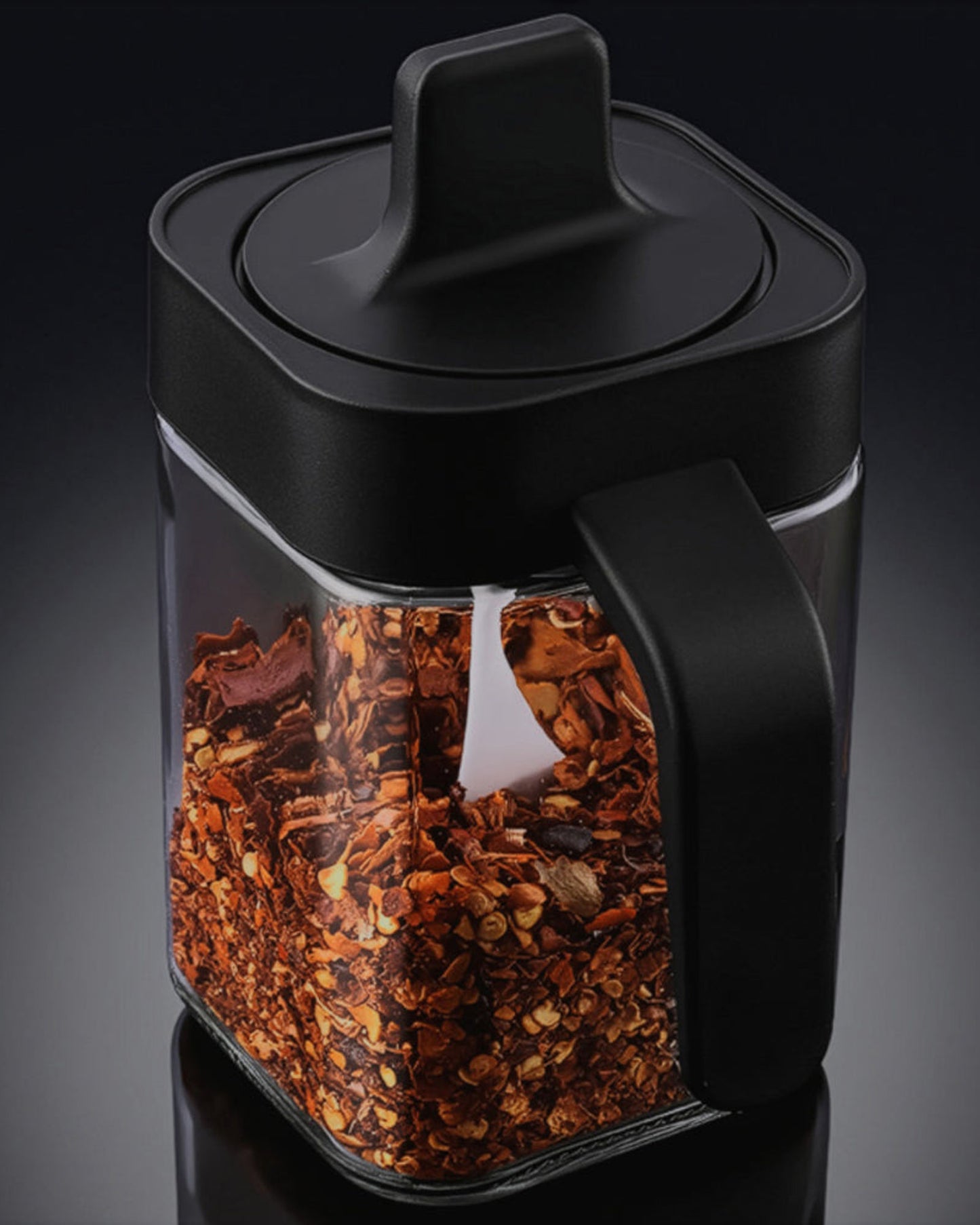 وعاء توابل زجاجي شفاف بنكهة الليمون والصودا من كويزين آرت مع ملعقة، سعة 400 مل