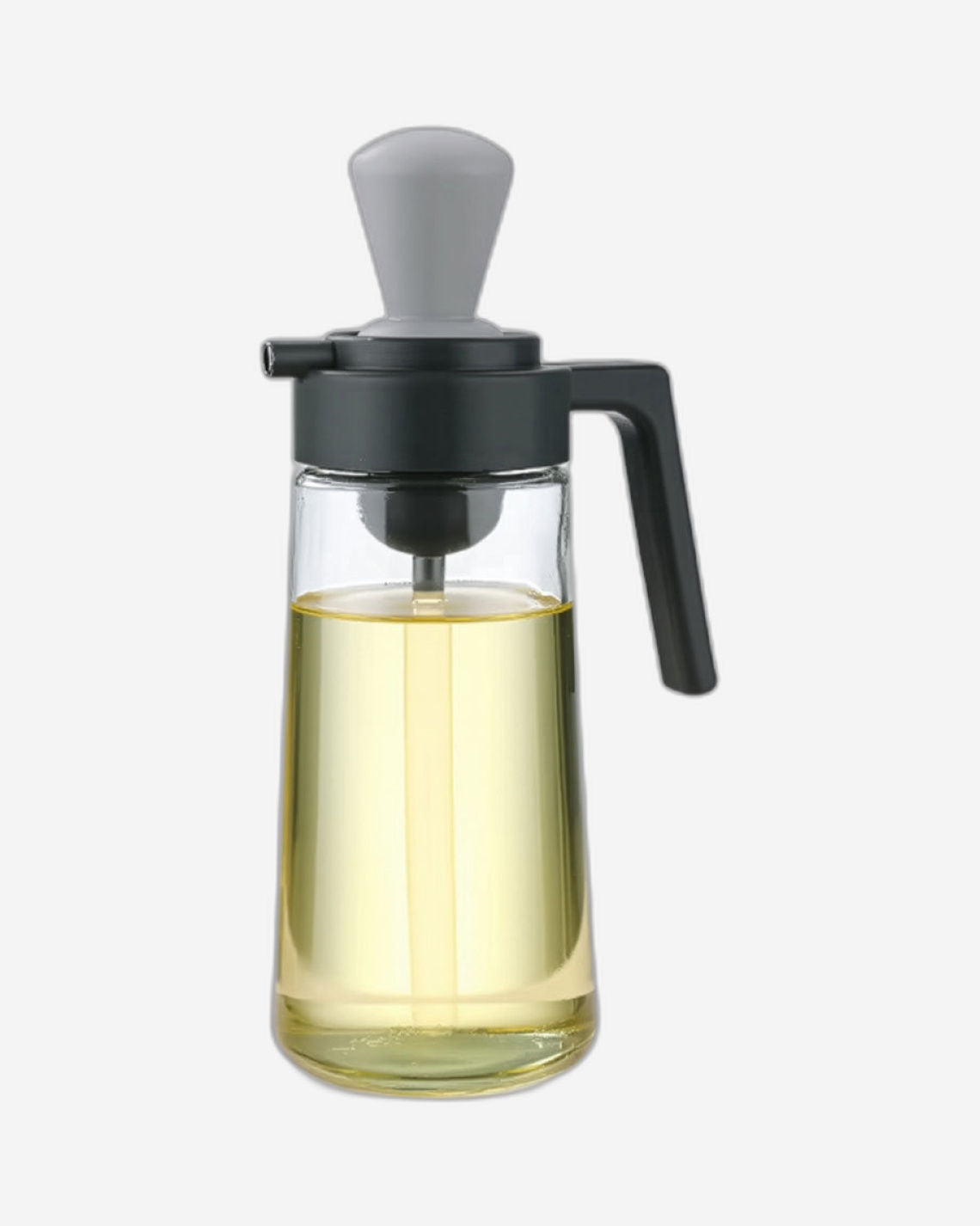 كويزين آرت، موزع زيت زجاجي بنكهة الليمون والصودا، فيكي، 2 في 1، مع فرشاة، 550 مل، شفاف