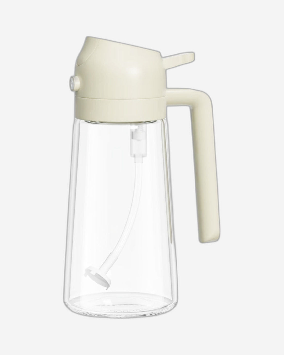 زجاجة زيت زجاجية بنكهة الليمون والصودا من كويزين آرت مع بخاخ وصب، 420 مل، شفافة