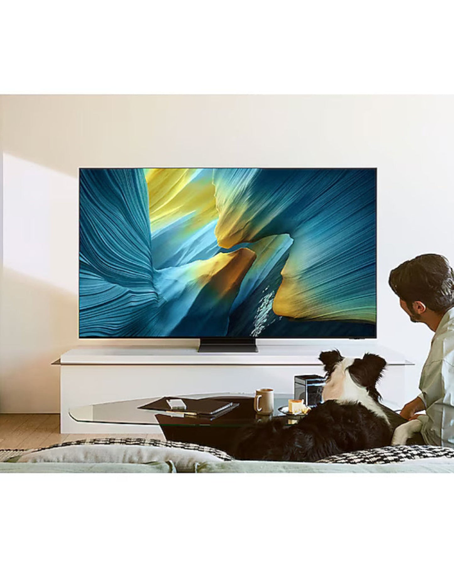 تلفزيون سامسونج الذكي OLED بدقة 4K مقاس 77 بوصة - QA77S95FAUXZN | معالج الكم العصبي 4K، OLED HDR+، Dolby Atmos