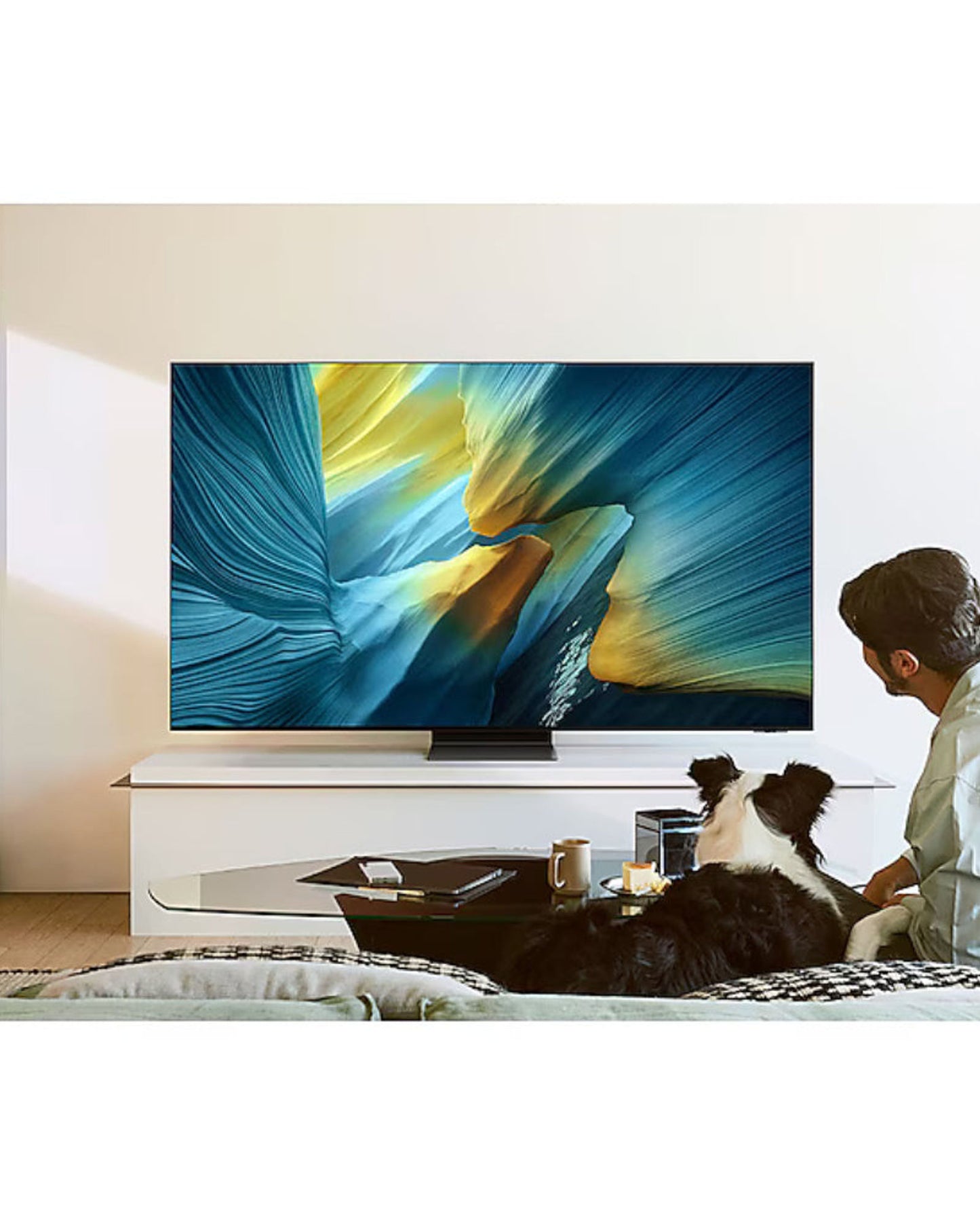تلفزيون سامسونج الذكي OLED بدقة 4K مقاس 83 بوصة - QA83S95FAEXZN | Quantum HDR OLED+، Dolby Atmos، تصميم معدني رفيع