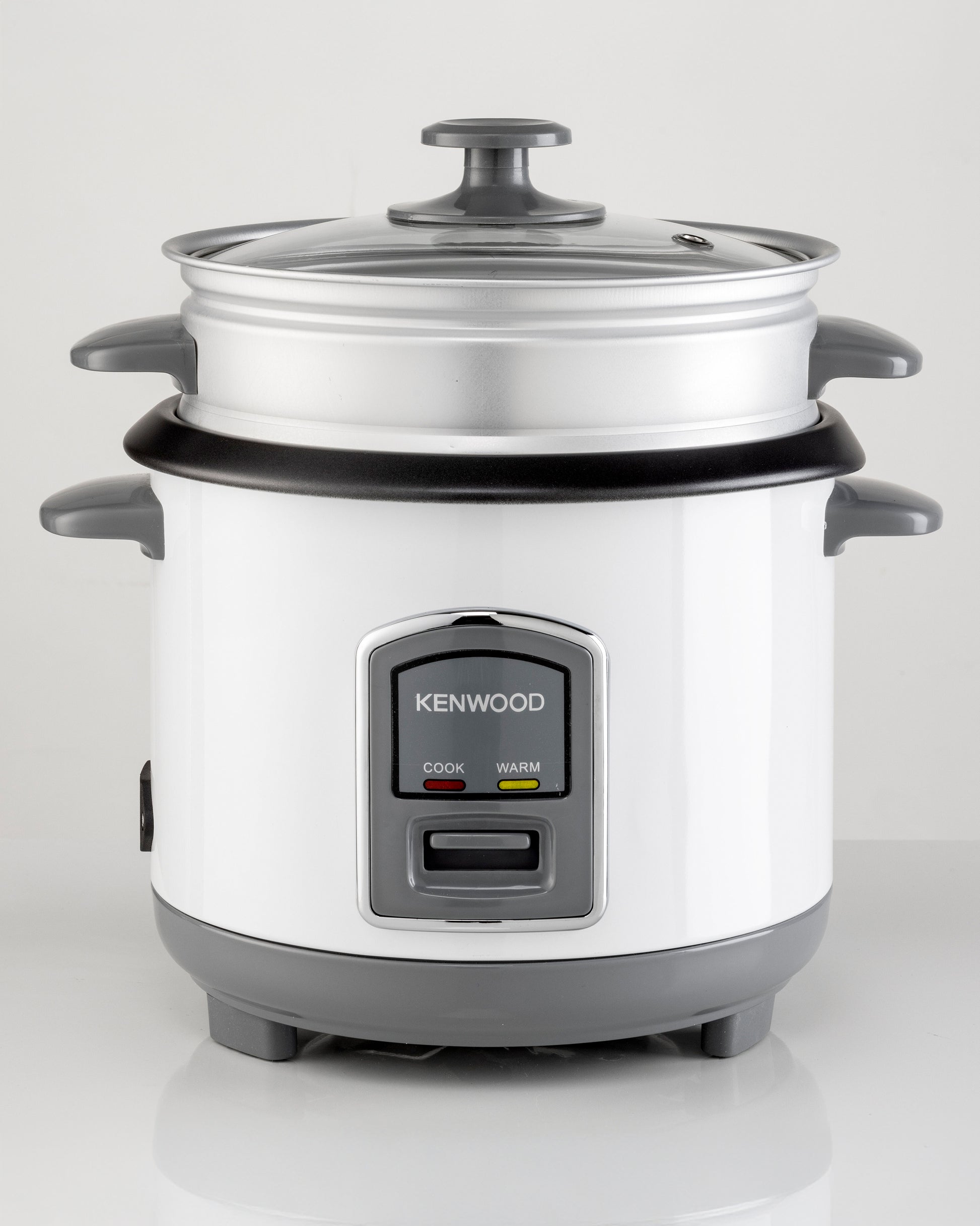 Kenwood 2-in-1 Rice Cooker 0.6L 3-Cup with Steamer Basket, Non-Stick Pot, RCM06.000WH, White (ESMA Certfied)