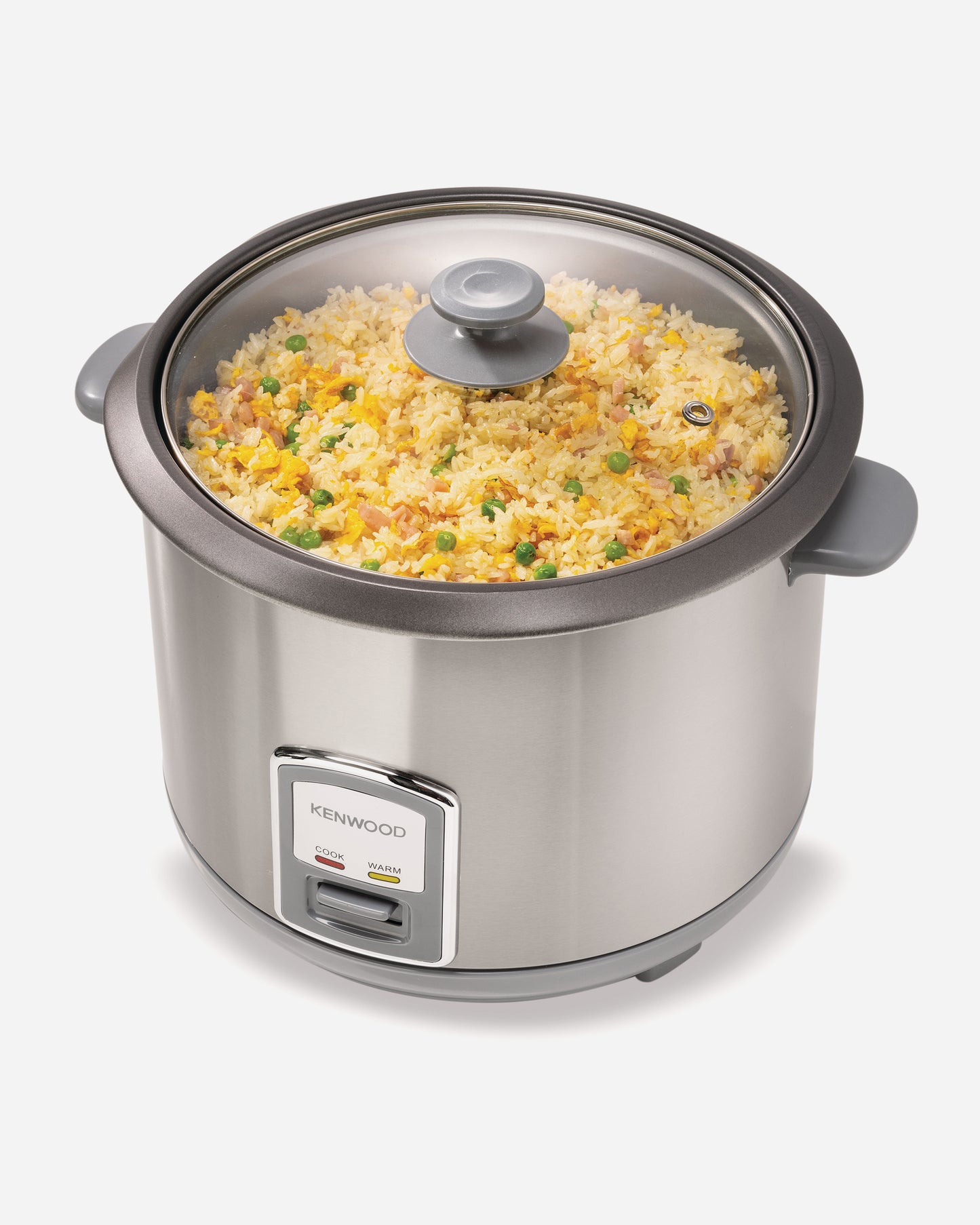 Kenwood 2-in-1 Rice Cooker 2.8L 16-Cup with Food Steamer Basket, Non-Stick Cooking Pot, RCM28.000SS, Silver (ESMA Certfied)