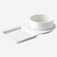 Shallow Porcelain Serving Plate with Bowl