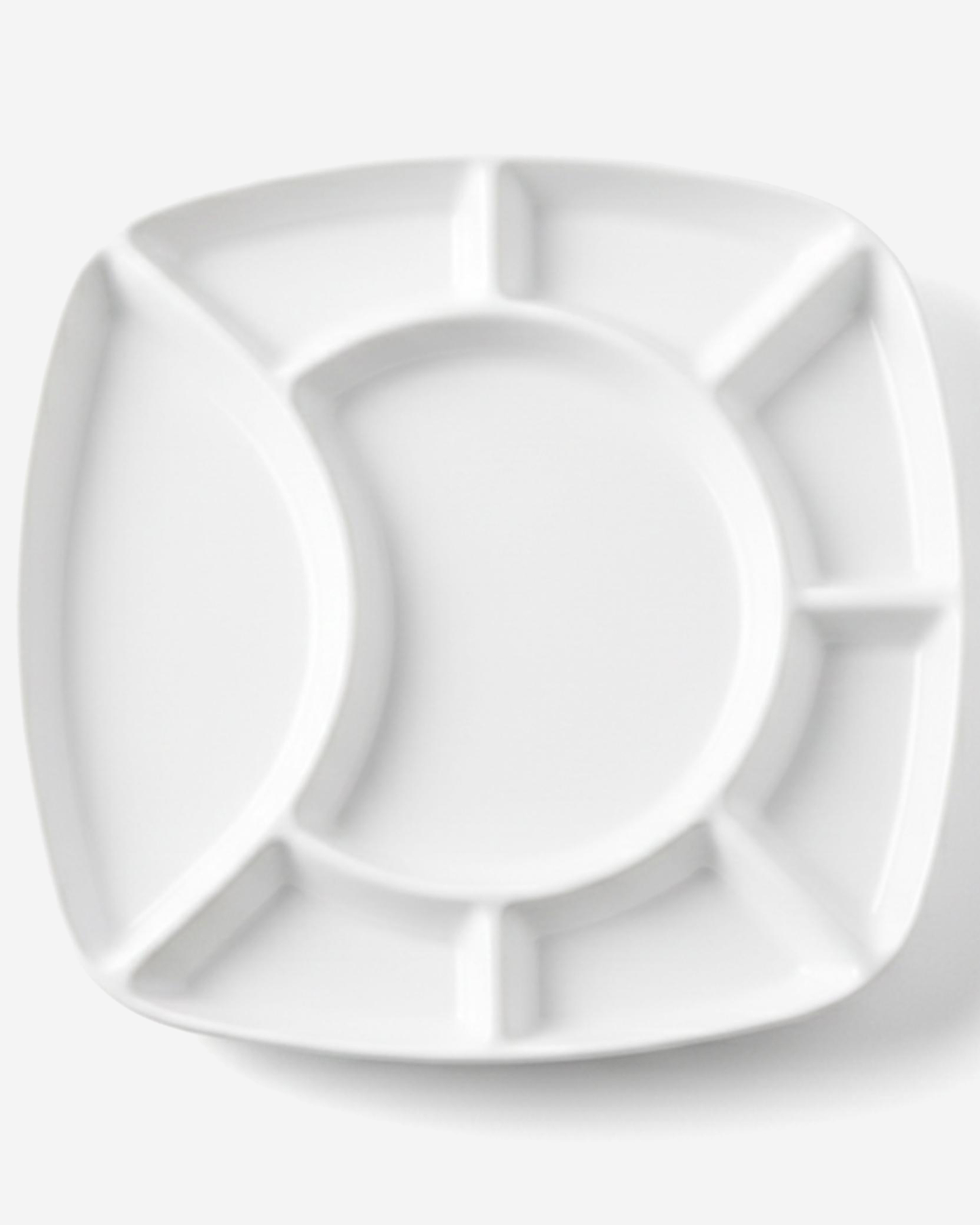 Shallow Porcelain Compartment Serving Plate