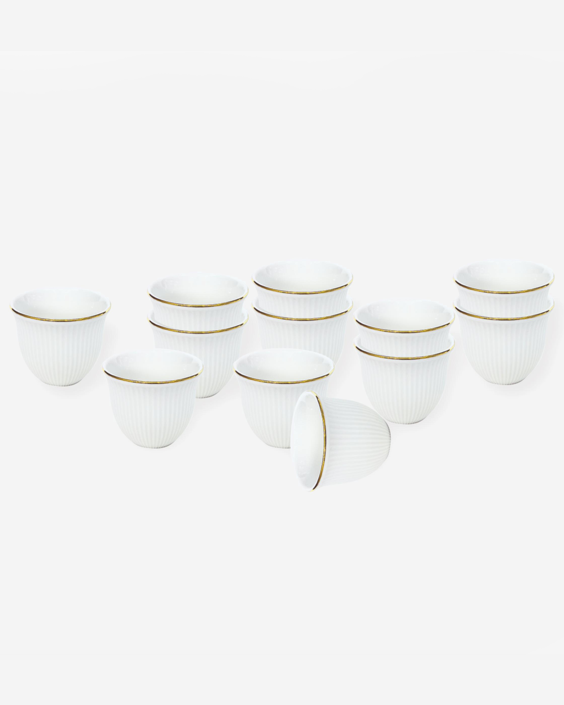 Shallow CAWA Cups with Gold Rim 12 pcs