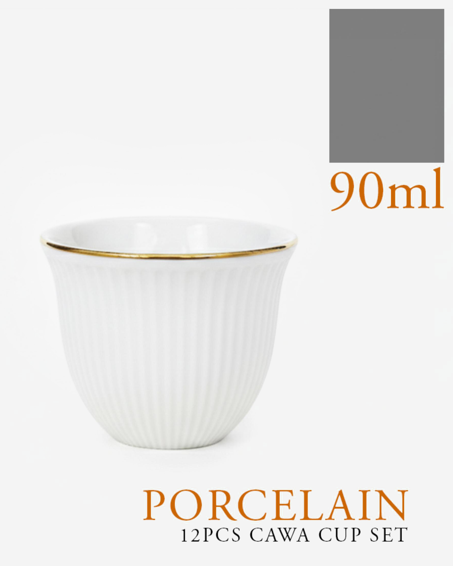 Shallow CAWA Cups with Gold Rim 12 pcs