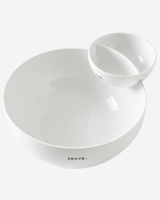 Shallow Porcelain Chip & Dip Set