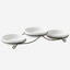 Shallow Round Bowl Set with Metal Stand