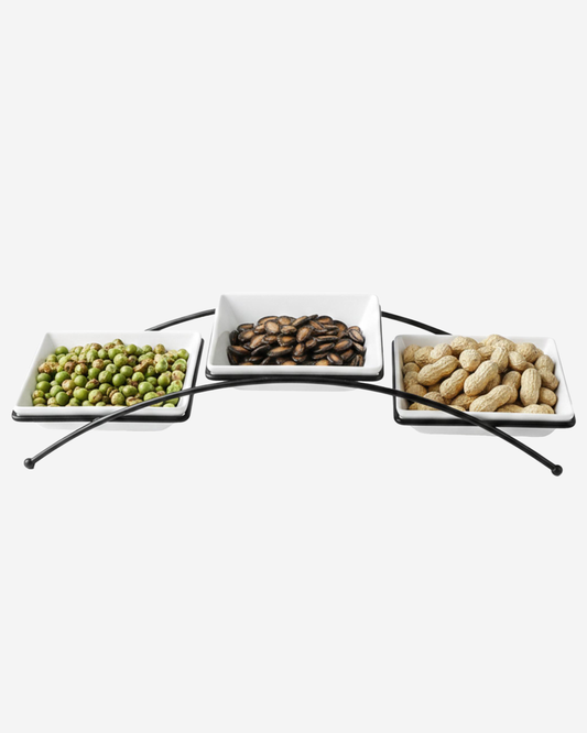 Shallow Square Bowl Set with Stand
