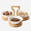 Shallow Porcelain Bowls with Bamboo Stand