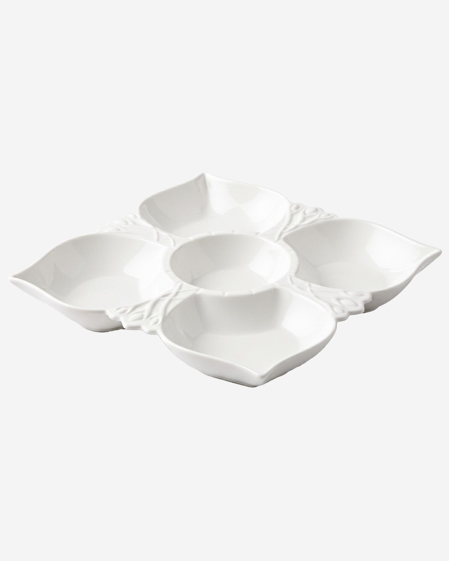 Shallow 5?Compartment Porcelain Serving Platter