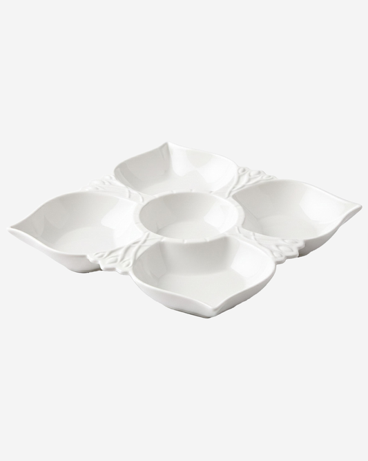 Shallow 5?Compartment Porcelain Serving Platter