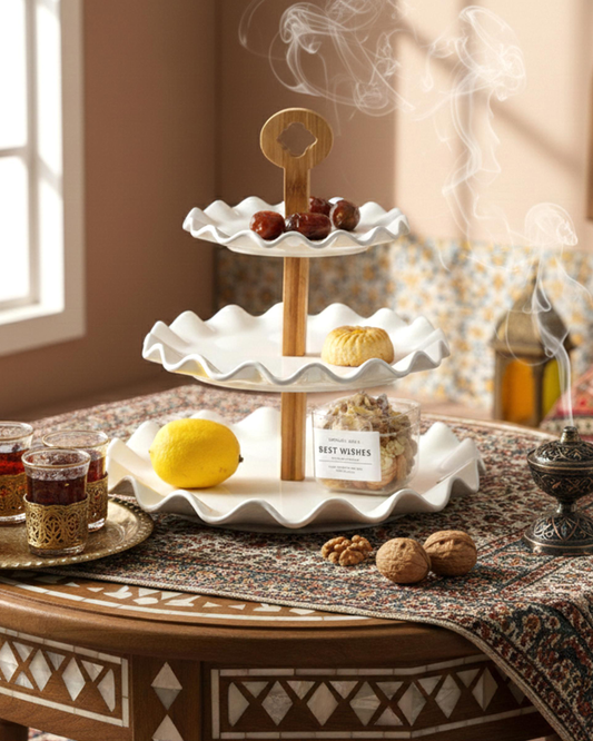 Shallow 3-Tier Porcelain Cake Stand