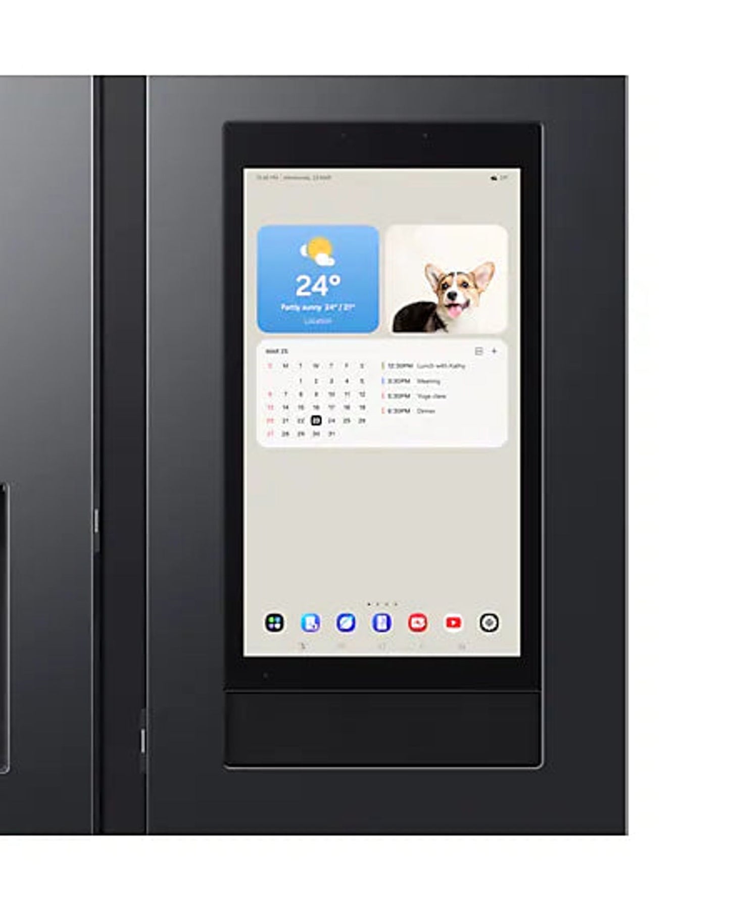 ثلاجة سامسونج المصممة حسب الطلب AI سعة 591 لترًا جنبًا إلى جنب مع شاشة Family Hub وتقنية SpaceMax - RS90F66B1FAE (بدون جهاز تنقية مياه ميلانو)