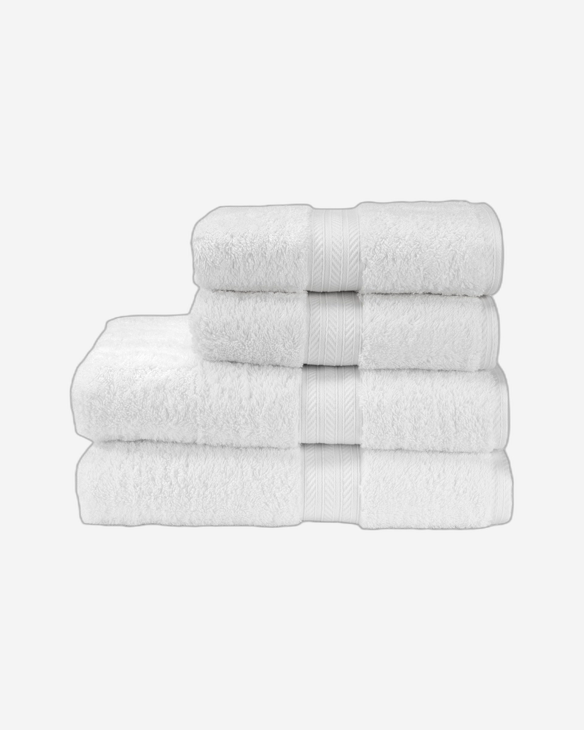 مجموعة مناشف حمام كريستي "عصر النهضة" المصنوعة من القطن المصري باللون الأبيض