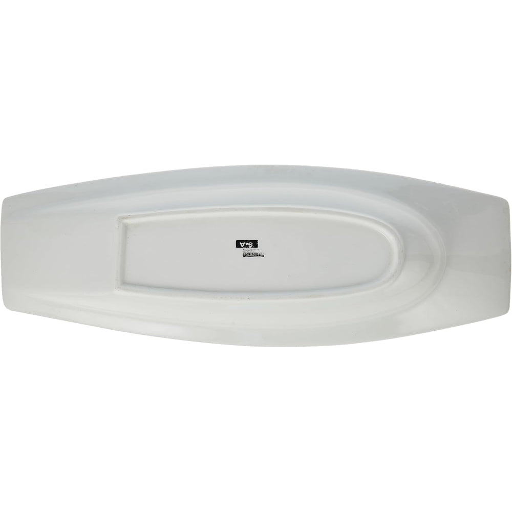 طبق تقديم سيراميك ضحل، أبيض، 39.5 سم (15.5 بوصة) - طبق تقديم أنيق ومتين لأي مناسبة