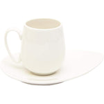 طقم فناجين وصحون صغيرة، 12 قطعة، 90 مل، أبيض، من الخزف العظمي - فناجين شاي أنيقة مع صحون لحفلات الشاي والاستخدام اليومي