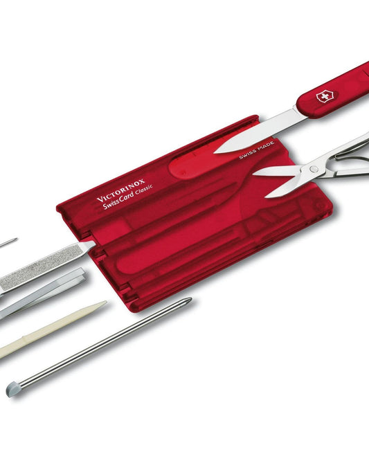 سكين الجيش السويسري من فيكتورينوكس سويس كارد كلاسيك 82 مم أحمر مع 9 وظائف - 0.7100.T