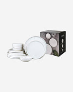 طقم عشاء صيني عظمي من كويزين آرت تشولي لكل وجبة - 12 قطعة | 4 أطباق عشاء قطر (26.4 سم) و4 أطباق جانبية و4 أوعية (قطر 13.3 × ارتفاع 4.7 سم) أطباق بيضاء أنيقة لتناول الطعام اليومي والمناسبات الخاصة