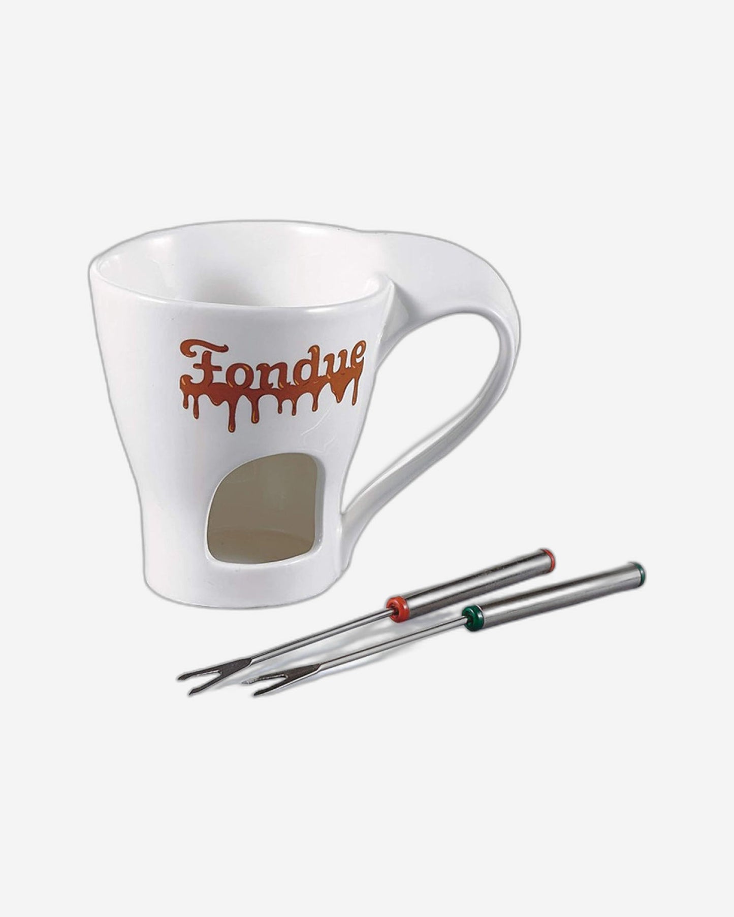 كوب فوندو من البورسلين الضحل - وعاء تدفئة أنيق ومدمج من البورسلين الأبيض