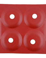 طقم تقديم من البورسلين الضحل، مكون من 5 قطع، باللونين الأبيض والأحمر - أدوات مائدة أنيقة مع 4 أكواب وصينية حمراء