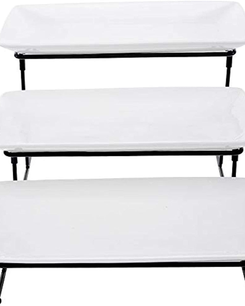 Shallow Porcelain 5-Piece Serving Set, White and Red – Elegant Tableware with 4 Cups and Red Tray