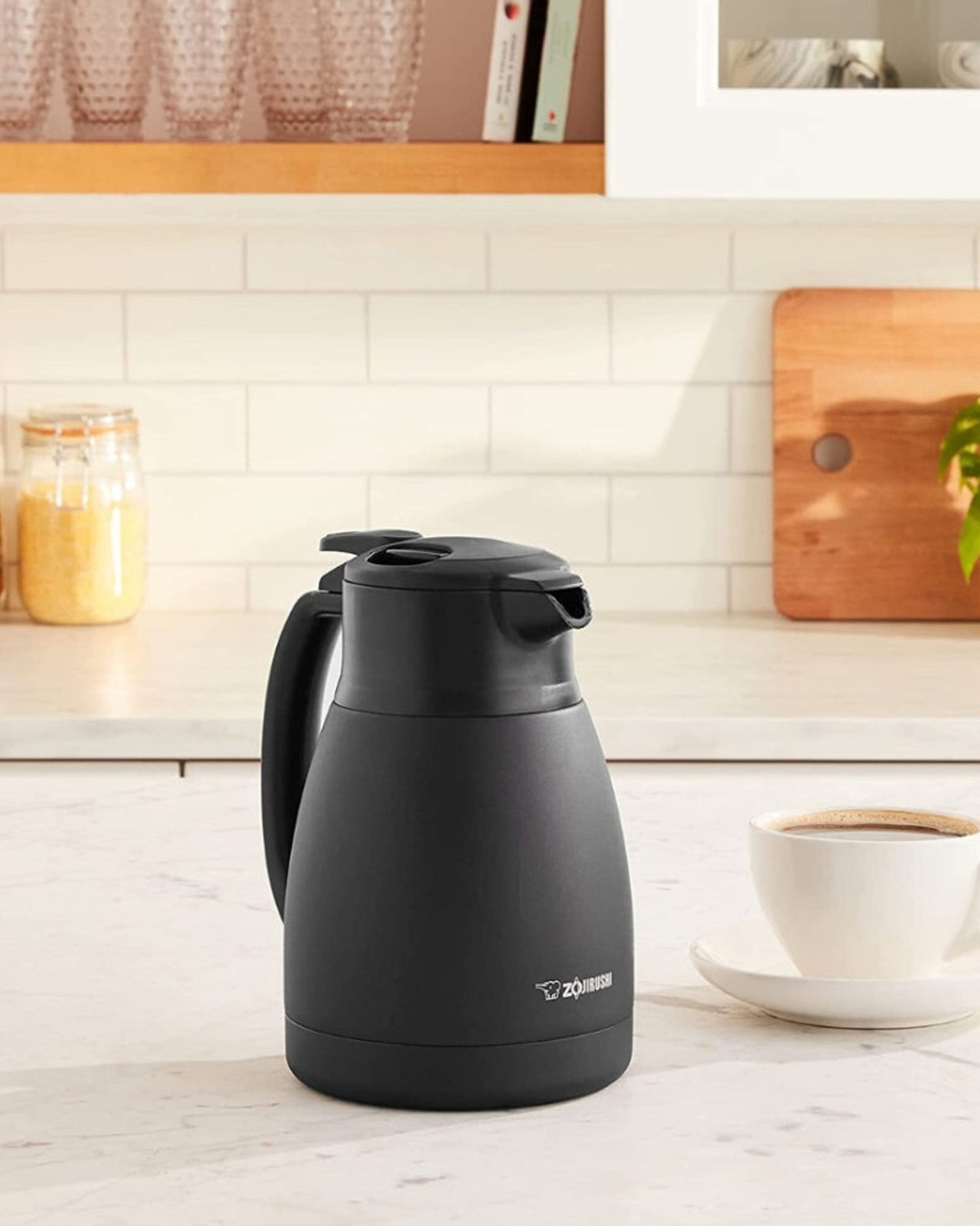 وعاء زوجيروشي هاندي بوت سعة 1 لتر، أسود مطفي